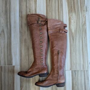 Sam Edelman Pierce boot, over the knee brown leather boots women's 7